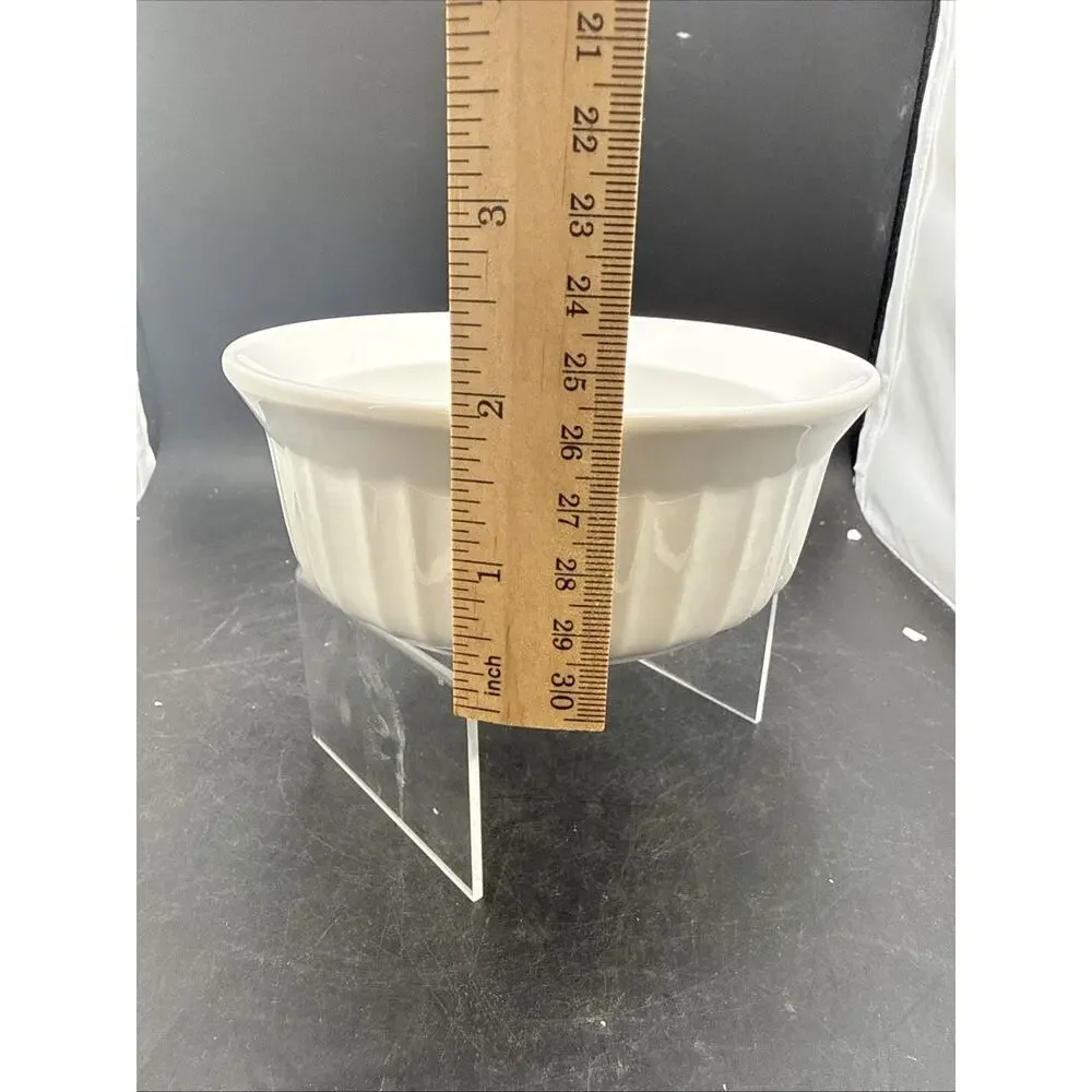 CorningWare French White Stoneware 16 Oz Round Ramekin Souffle Baking Dish
